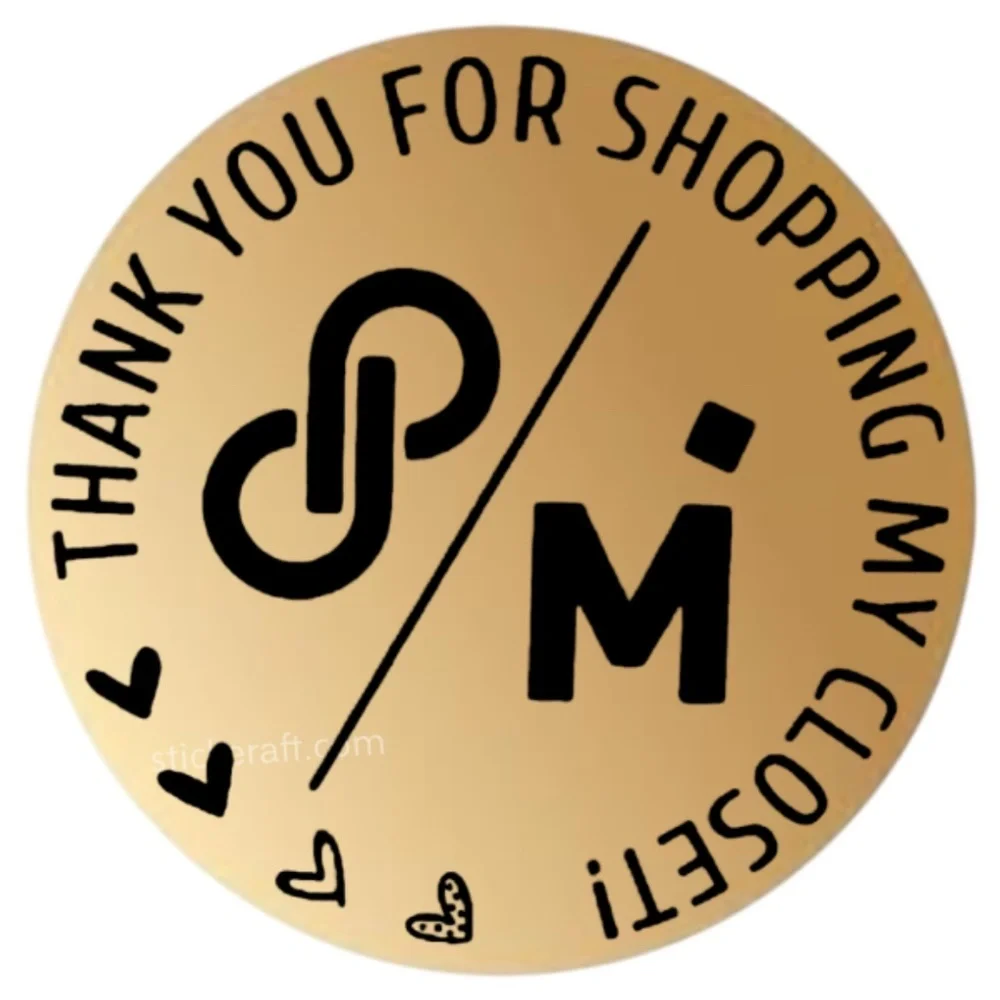 Dual Thank You sticker for small business Poshmark and Mer | packaging supplies